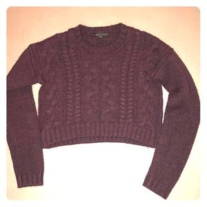 Lucca Couture Women’s Brown Knit Cropped Sweater